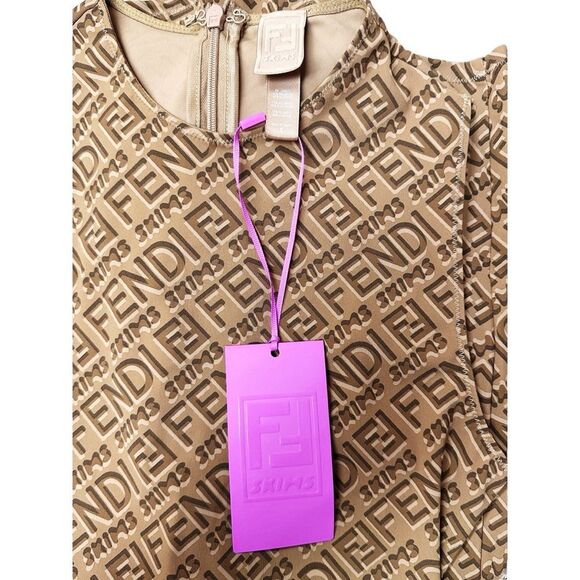 RARE NWT FENDI X SKIMS Sleeveless Mid Thigh Bodysuit - Picture 4 of 4